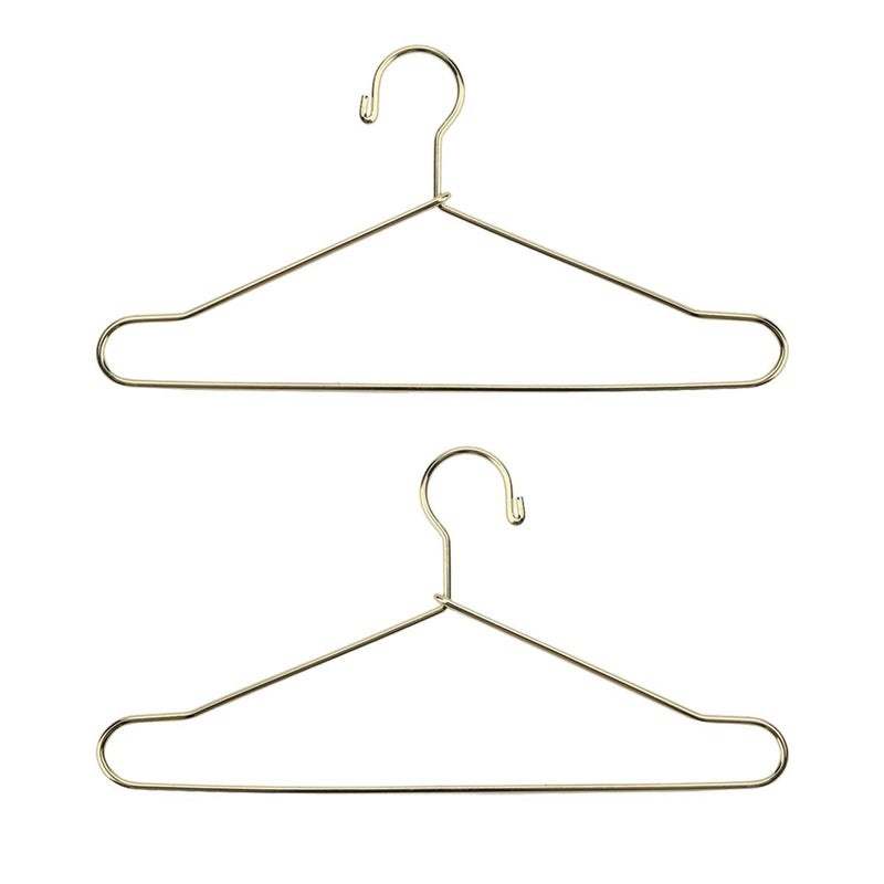 JANOU 10pcs Cute Dollhouse Clothes Hang Miniature Wire Clothes Stand (Gold) - Image 5